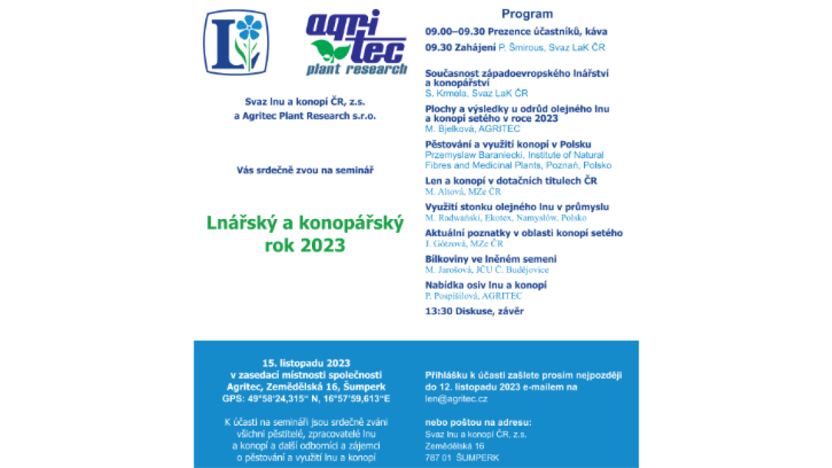 Lnářský a konopářský rok 2023
