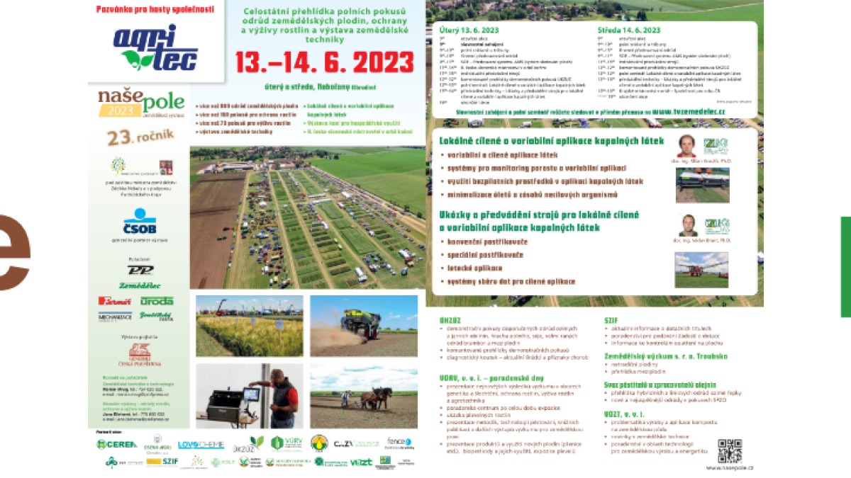 Naše pole 2023 – pozvánka, Agritec