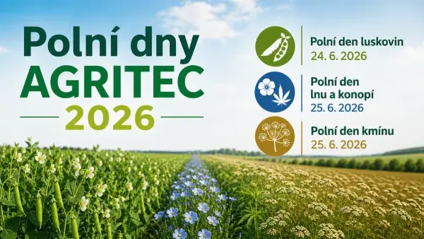 Polní dny Agritec 2026 - luskoviny, len, konopí, kmín