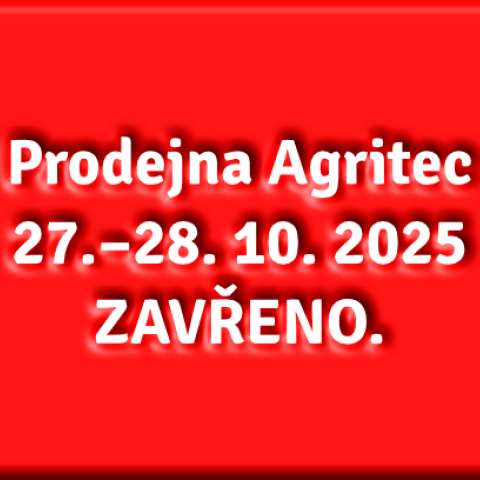 Prodejna Agritec 2025-10-27-28 zavreno