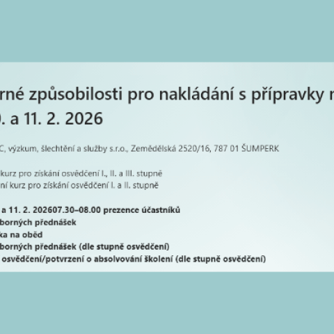 Kurz odborné způsobilosti pro nakládání s přípravky na ochranu rostlin 2026