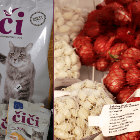 cibule sazečka - müsli tyčinky - krmivo pro kočky