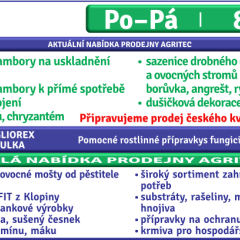 Prodejna AGRITEC říjen 2022