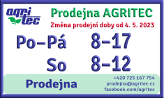 Prodejní doba Agritec od 4. 5. 2023